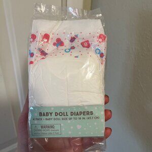 Baby Doll Diapers - Toy Diapers - 4 Pack - MUST BE BUNDLED, MARKED DOWN